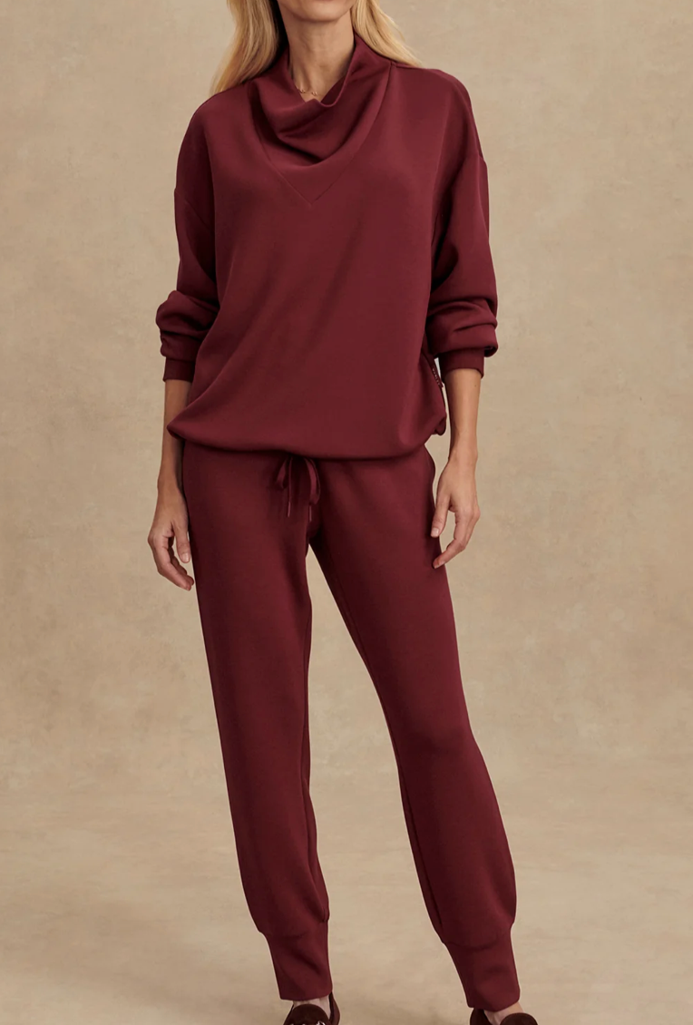 Betsy Sweat in New Maroon - Lukka Boutique