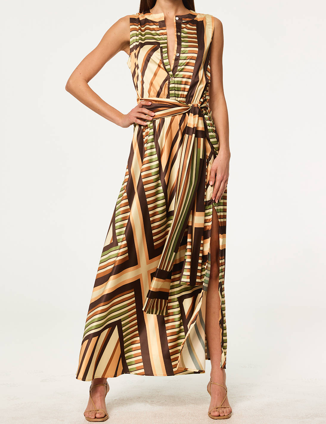Anabella Dress in Geo Scarf - Lukka Boutique