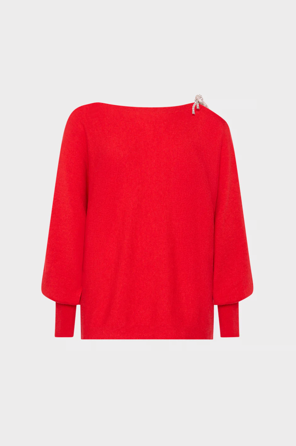 Ida Its Crystal Tie Sweater in Red - Lukka Boutique