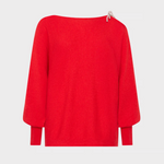 Ida Its Crystal Tie Sweater in Red - Lukka Boutique