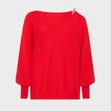 Ida Its Crystal Tie Sweater in Red - Lukka Boutique