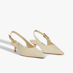 Ciara Pump Mid Heel in Beige - Lukka Boutique