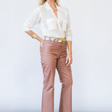 Kendra High Rise Crop Flare in Hazelnut Coated