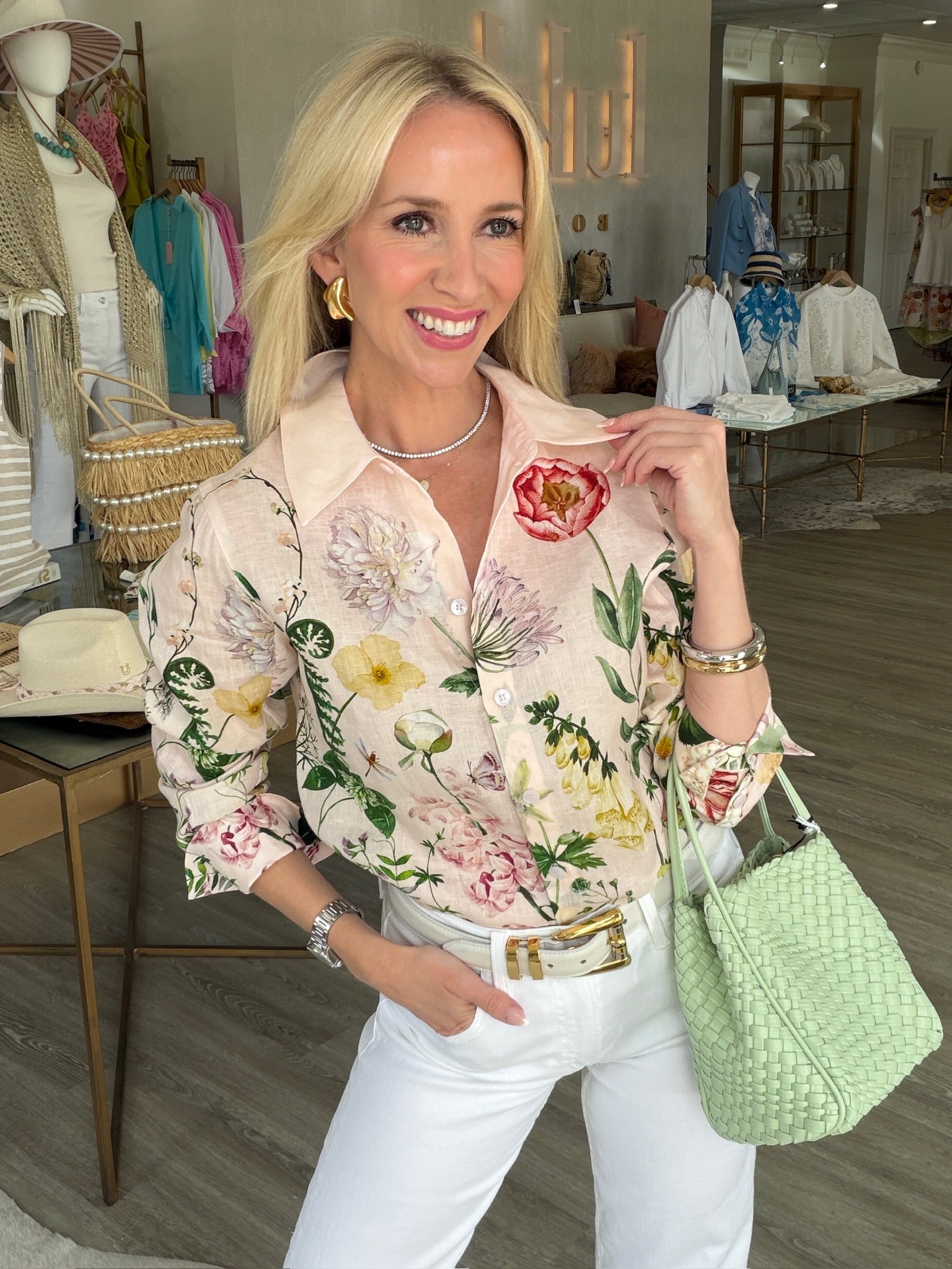 Perfect Shirt in Bloomsfield Pink - Lukka Boutique