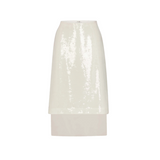 The Sequin Starlight Skirt in Cream