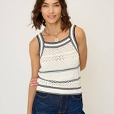 Emanuel Stripe Tank in White - Lukka Boutique