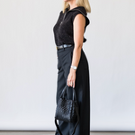 Hally Half Zip Rib Vest in Black Fleck - Lukka Boutique