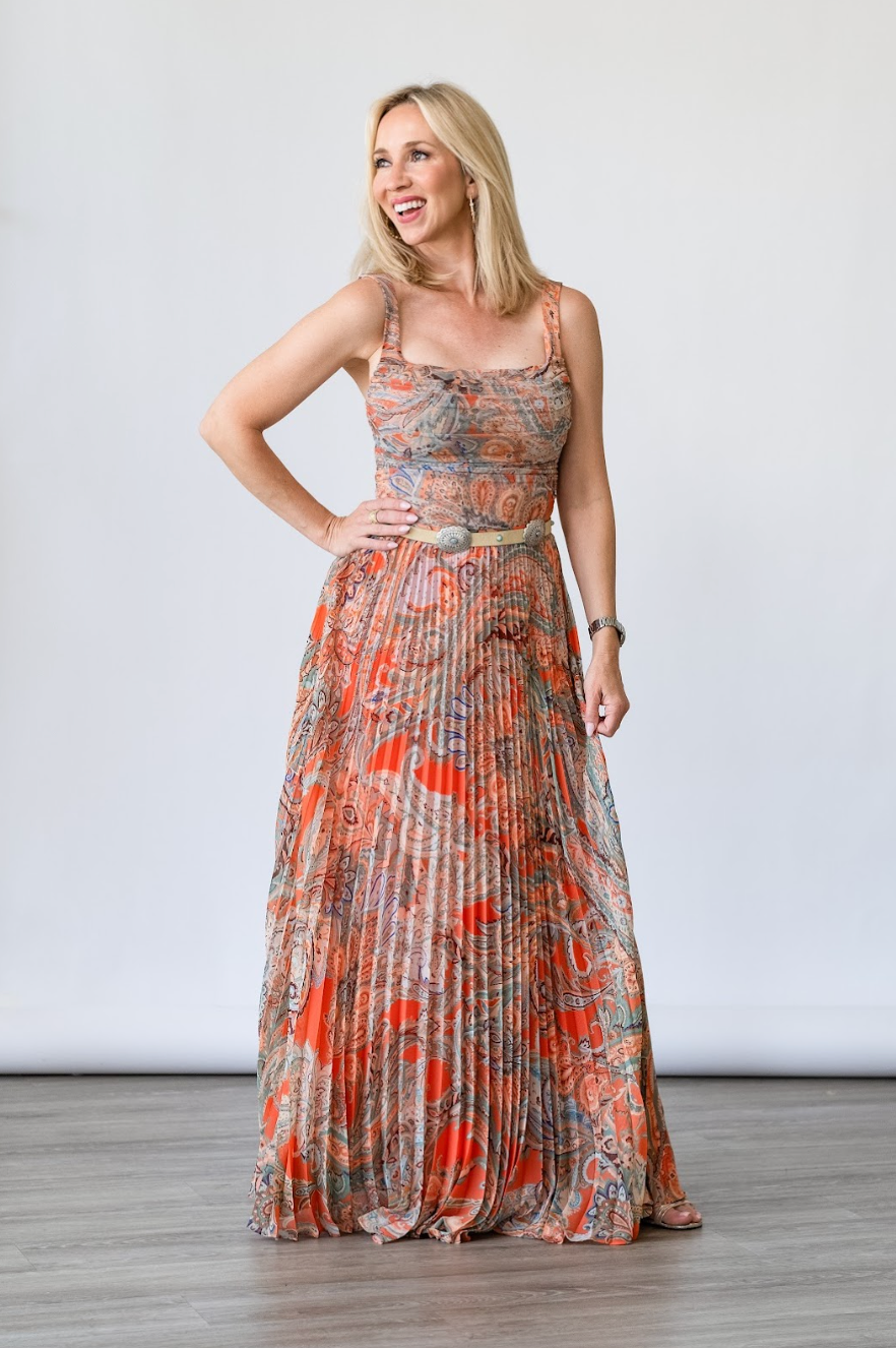 Rasha Shirred Tank in Paisley