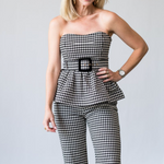 Tilda Top in Houndstooth Black/White - Lukka Boutique