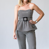 Tilda Top in Houndstooth Black/White - Lukka Boutique