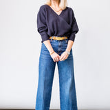 Antonella Crossover Sweater in Midnight