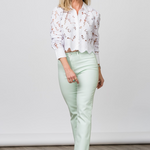 Tati High Rise Crop Micro Bootcut Jean in Pale Jade Coated - Lukka Boutique