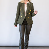 Kenzie Double Breasted Blazer in Deep Olive