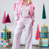 Brinna Pant in Blush Cherry Stripe