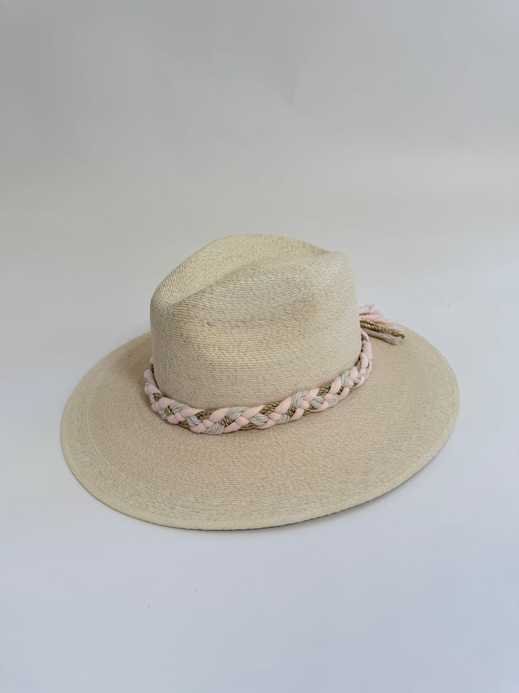 
                  
                    White Palm Hat with Pastel Butterfly Band
                  
                