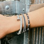 Industrial Finish Ribbed Metro Hinge Bracelet - Lukka Boutique