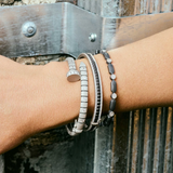 Industrial Finish Ribbed Metro Hinge Bracelet - Lukka Boutique