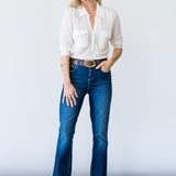Carine Pointelle Collared Swtr