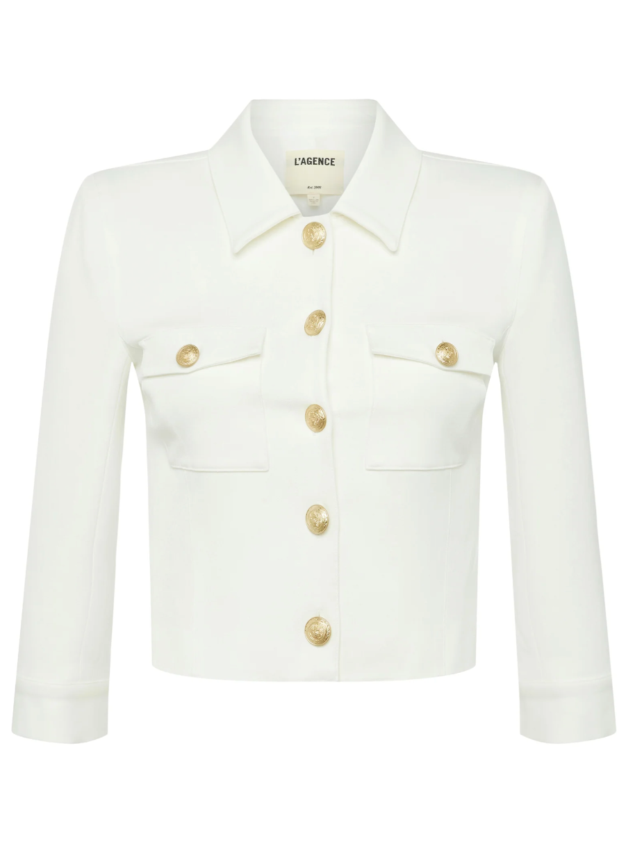 Kumi Cropped Jacket in White