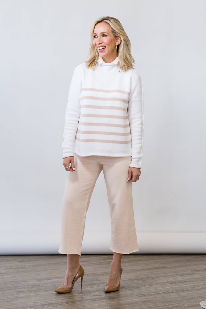 
                  
                    Monterey Sweater in Rose Stripe
                  
                