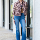 Nyx Crop Jacket in Abstract Swirl