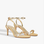 Aurora Mid Leather Heel in Platina - Lukka Boutique