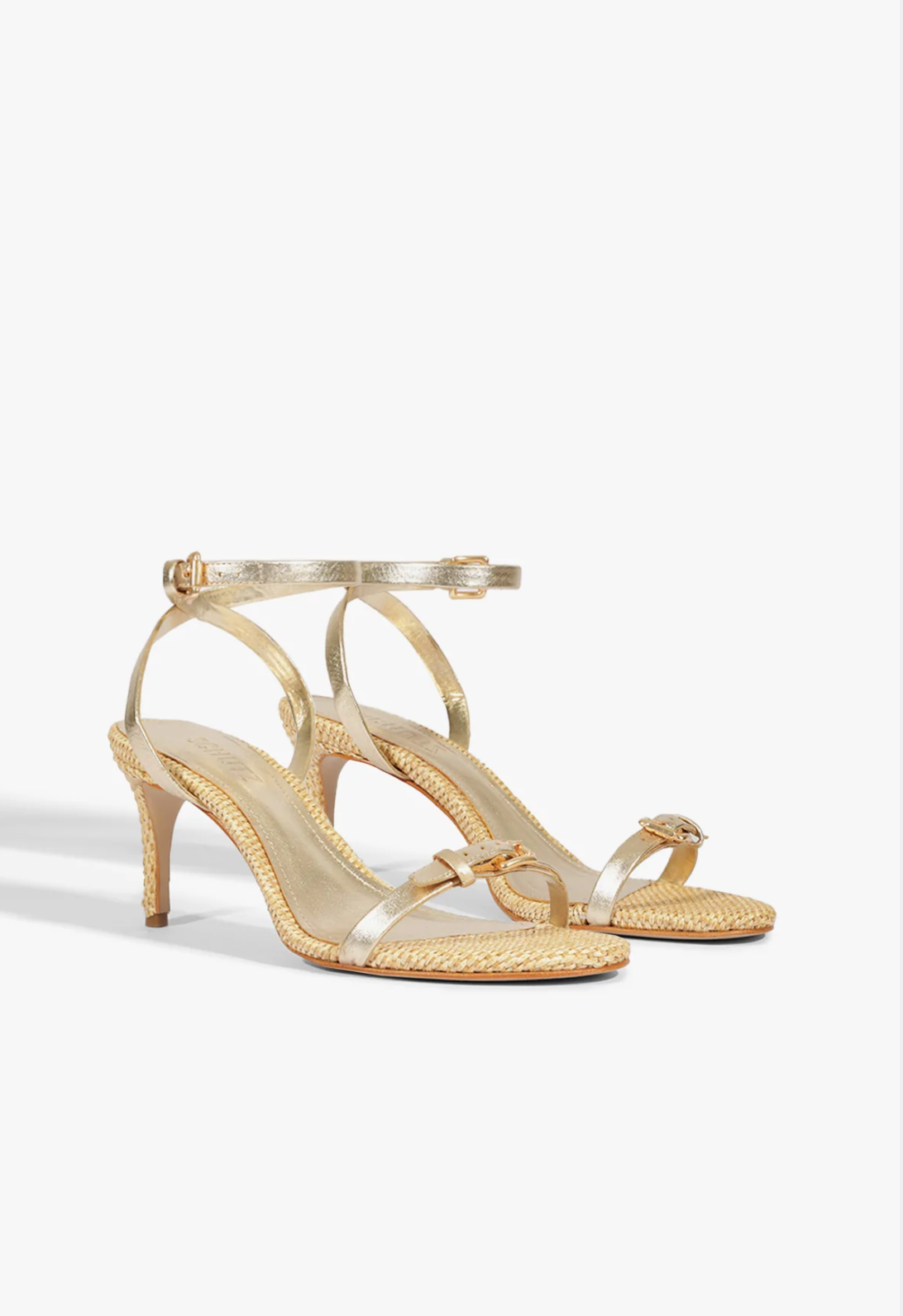 Aurora Mid Leather Heel in Platina - Lukka Boutique