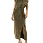 Rocker Metallic Chet Dress in Gold - Lukka Boutique