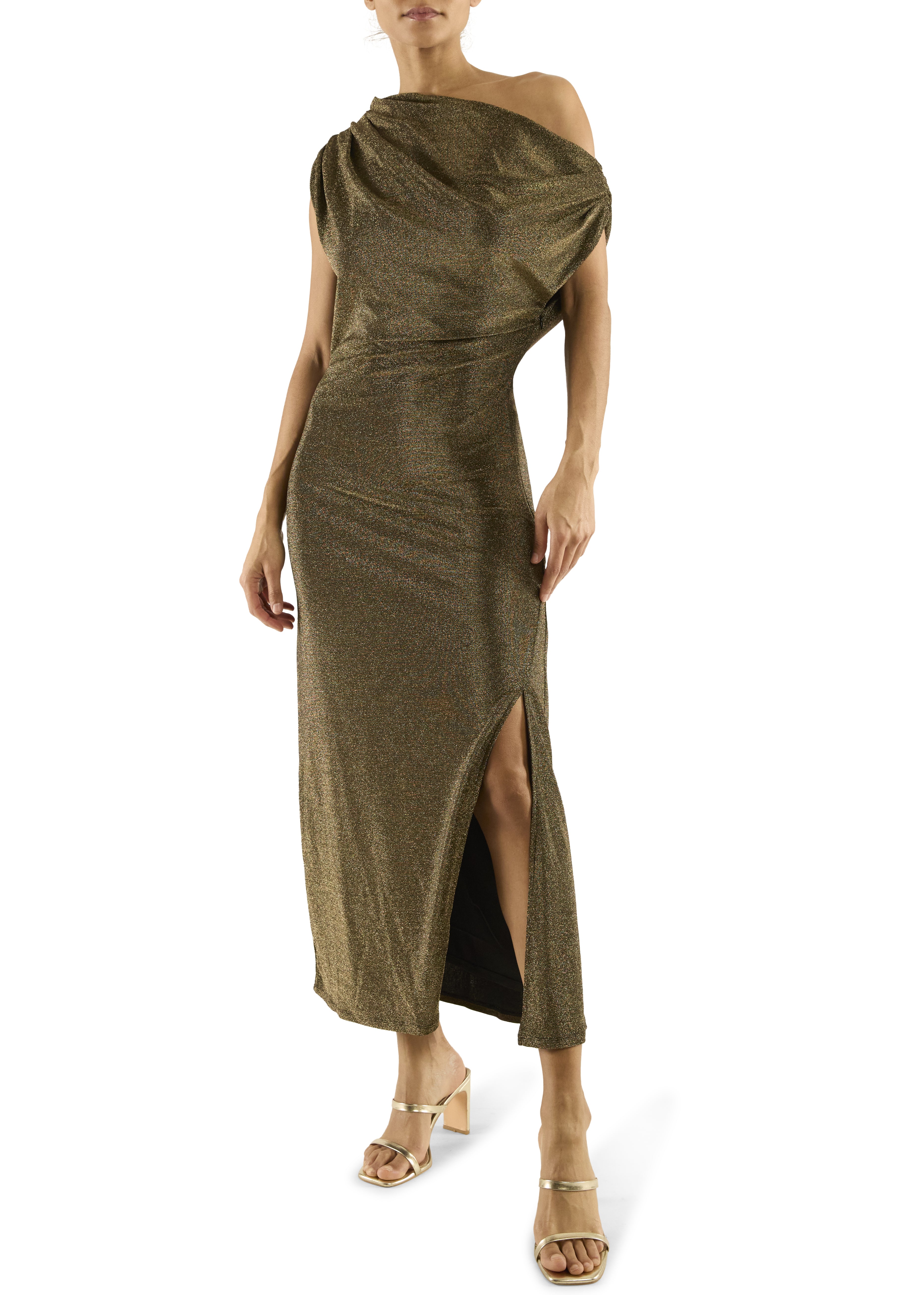 Rocker Metallic Chet Dress in Gold - Lukka Boutique