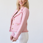 Sylvia Collared Jacket in Pale Pink - Lukka Boutique