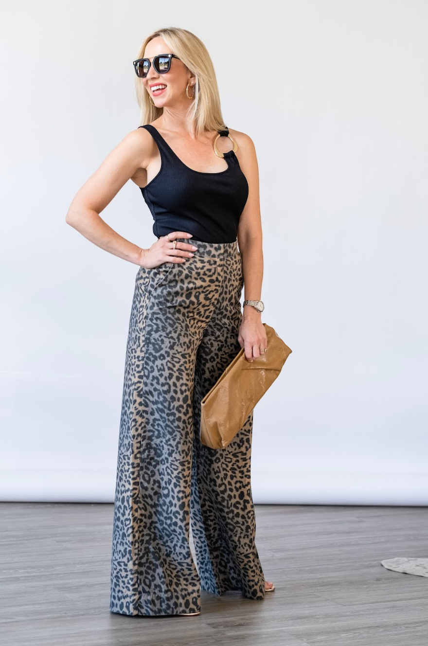 Leopard Print Wide Leg Pants - Lukka Boutique
