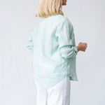 Eileen Relaxed Button-Up Shirt in Sea Foam - Lukka Boutique