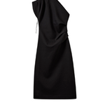 Glam Asymmetric Dress in Black