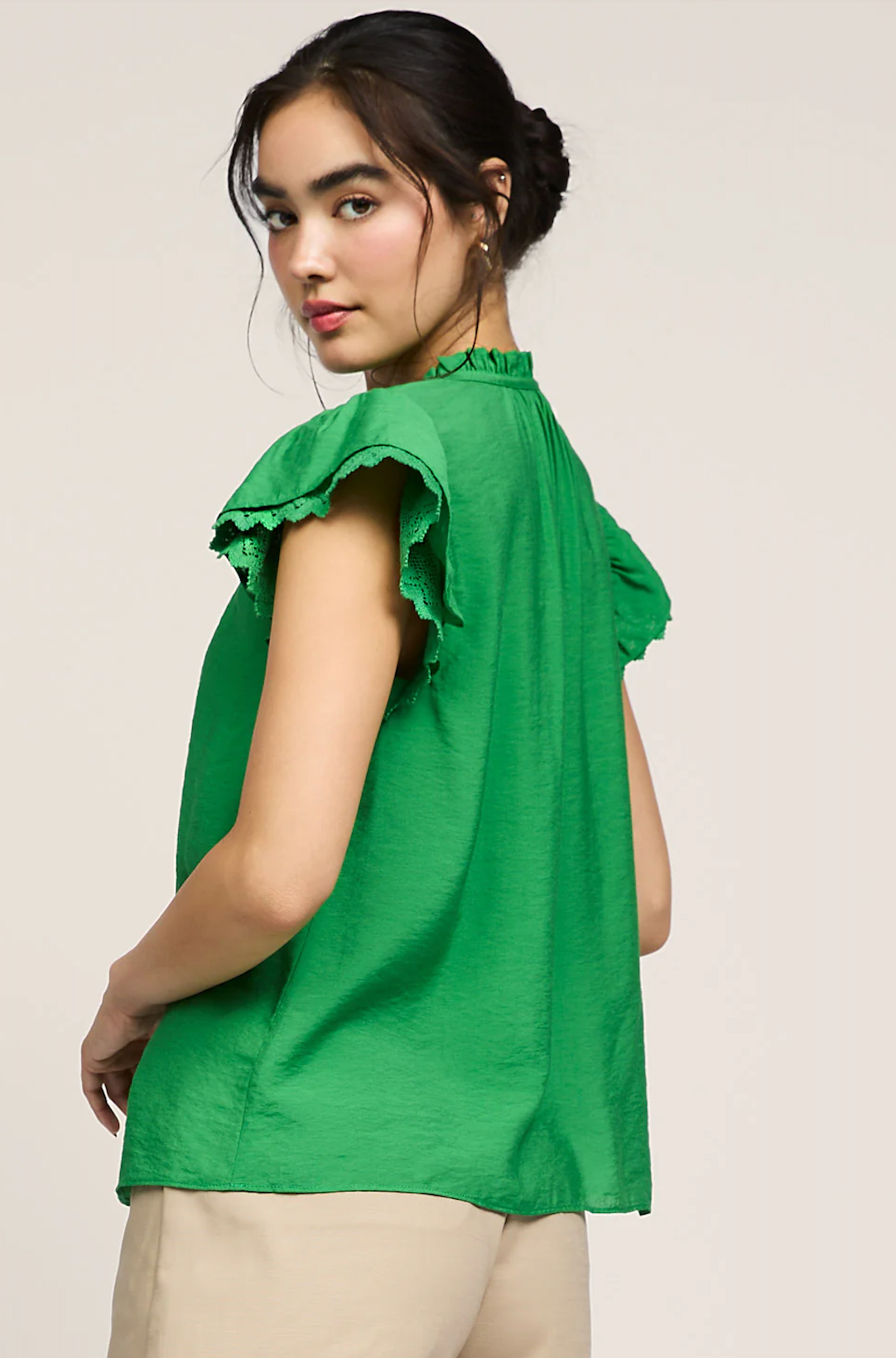 
                  
                    Split Neck Pleated Blouse
                  
                