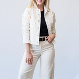 Janelle Slim Raw Jacket in French Vanilla