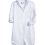 Mary Classic Shirtdress in White Tattered Denim - Lukka Boutique