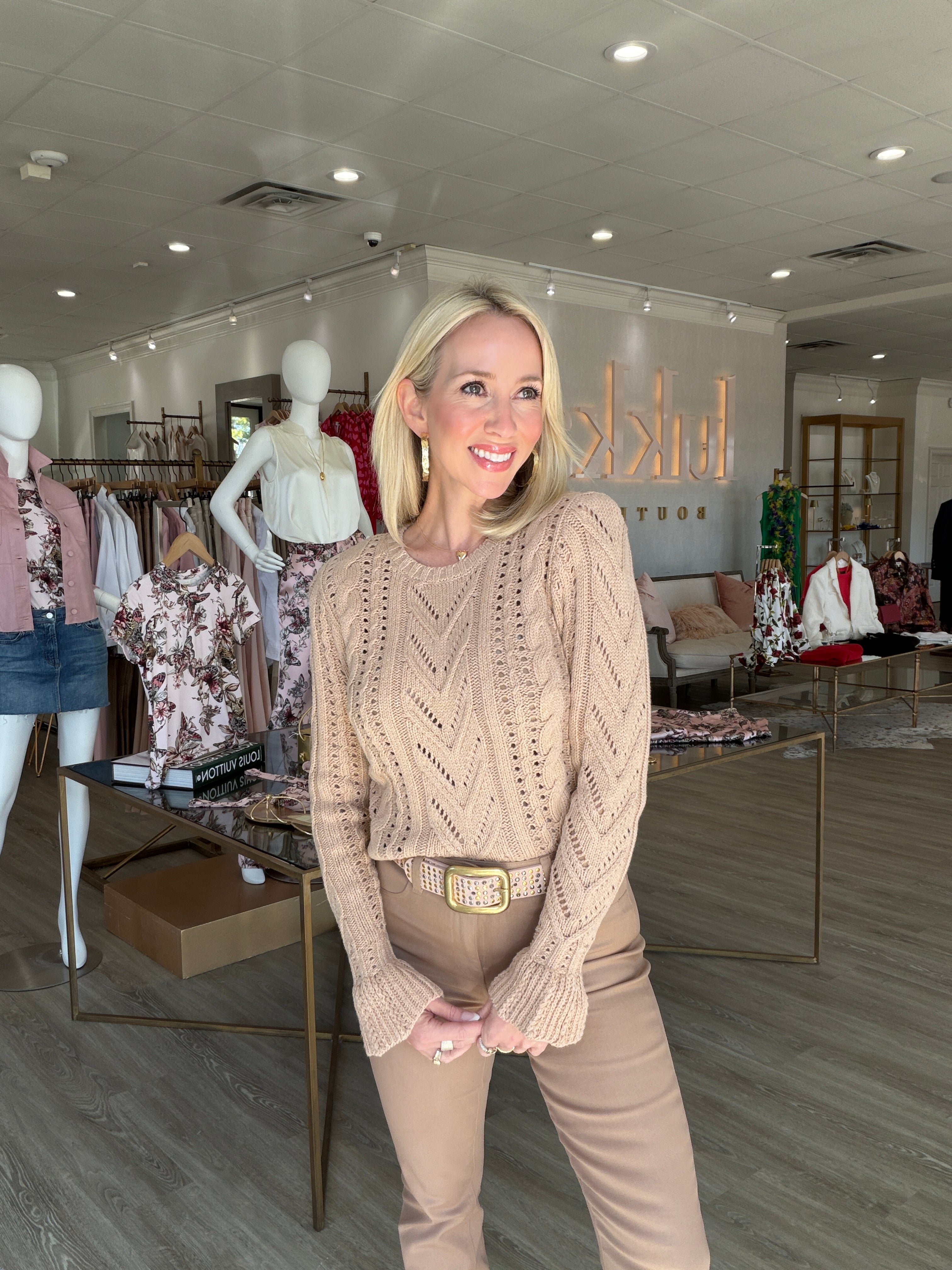 Mio Cable Crop Pullover in Soft Camel - Lukka Boutique