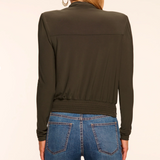 Eden Jersey Cowl Neck Top in Deep Olive