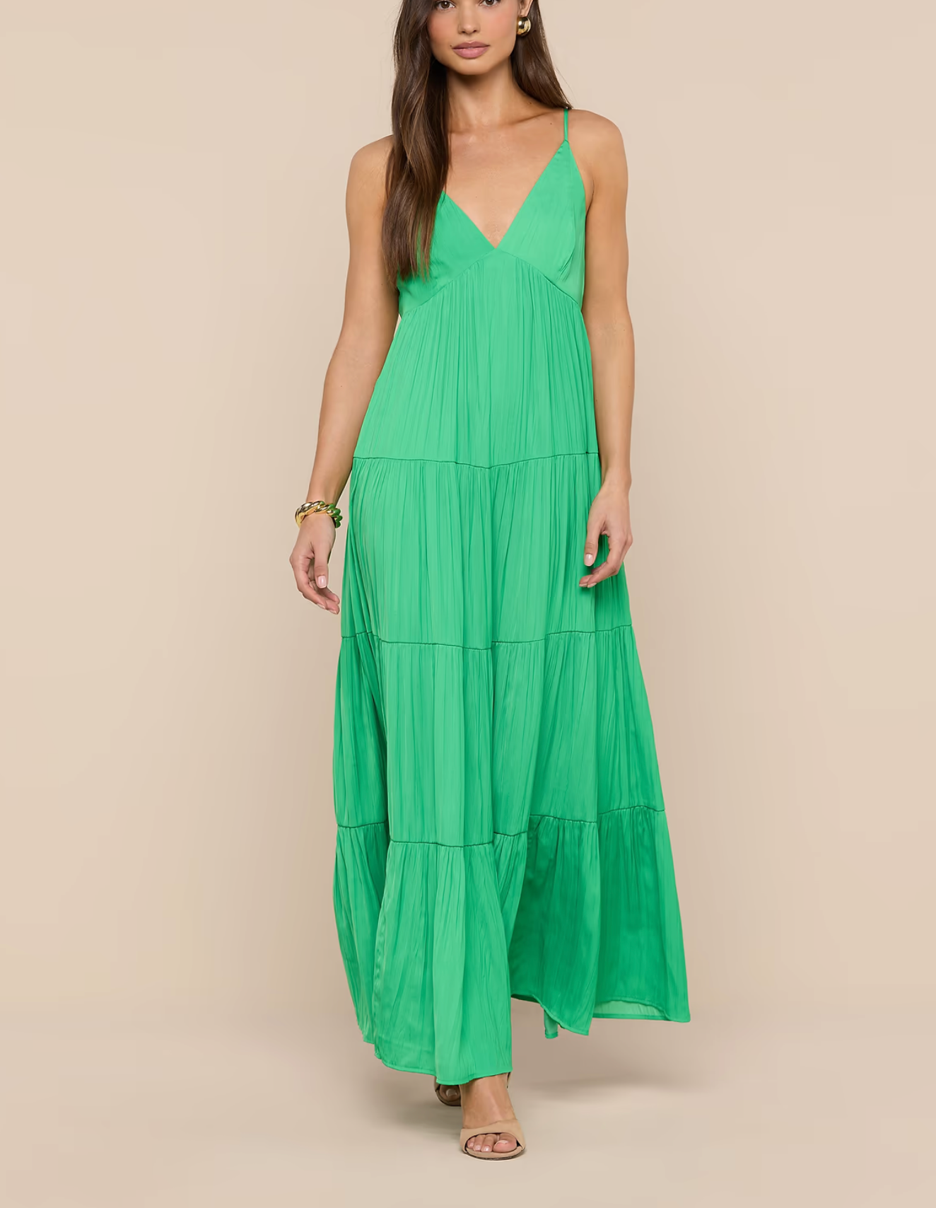 Lua Sleeveless Tiered Maxi Dress in Island Green - Lukka Boutique