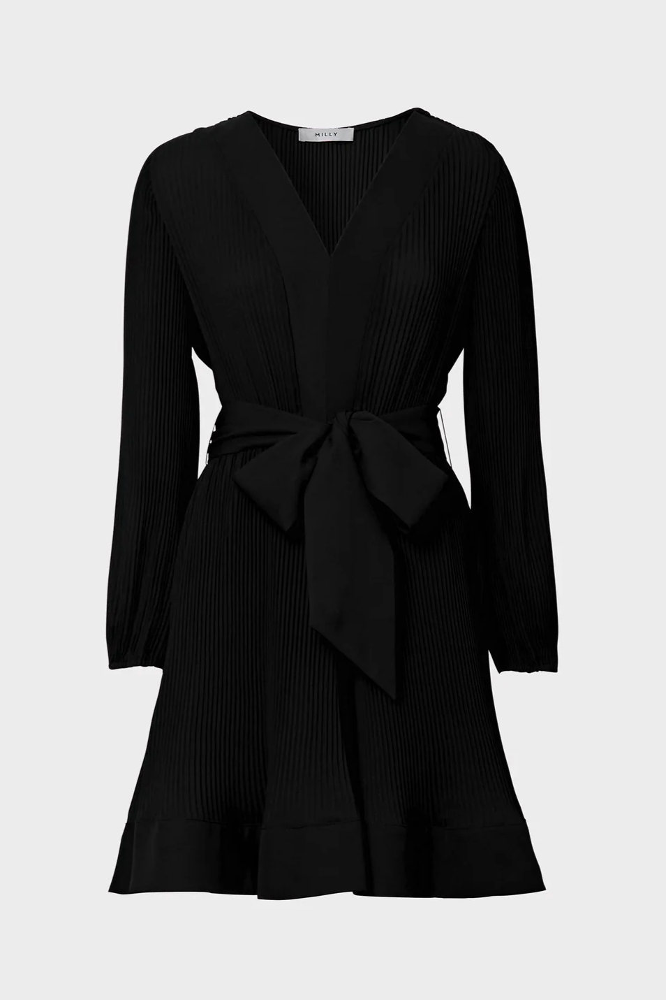 Liv Solid Pleat Dress in Black - Lukka Boutique