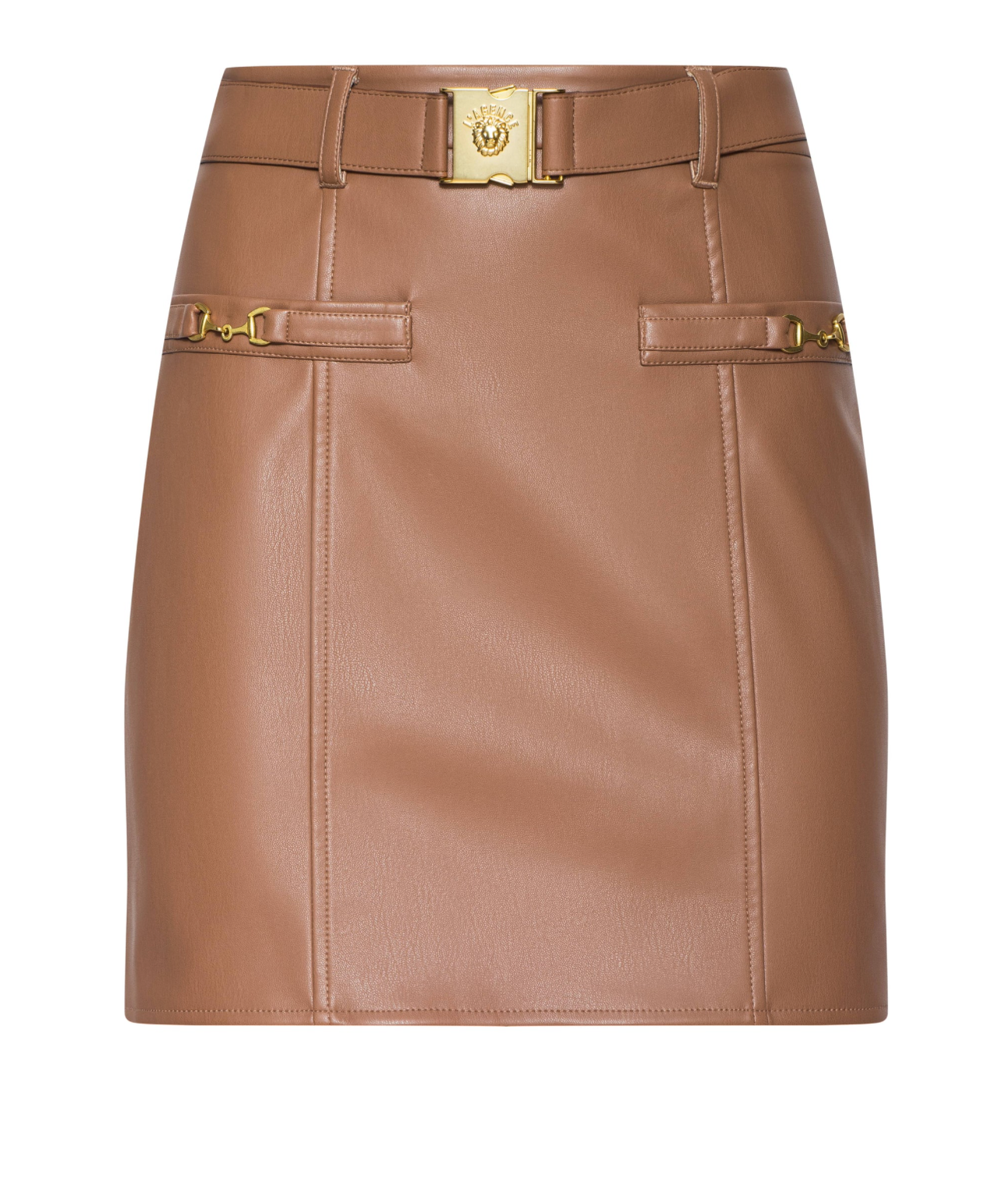 Yvette Belted Mini Skirt in Soft Cognac - Lukka Boutique
