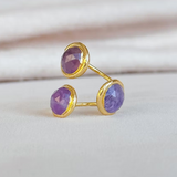 Triple Ring Stone in Amethyst - Lukka Boutique