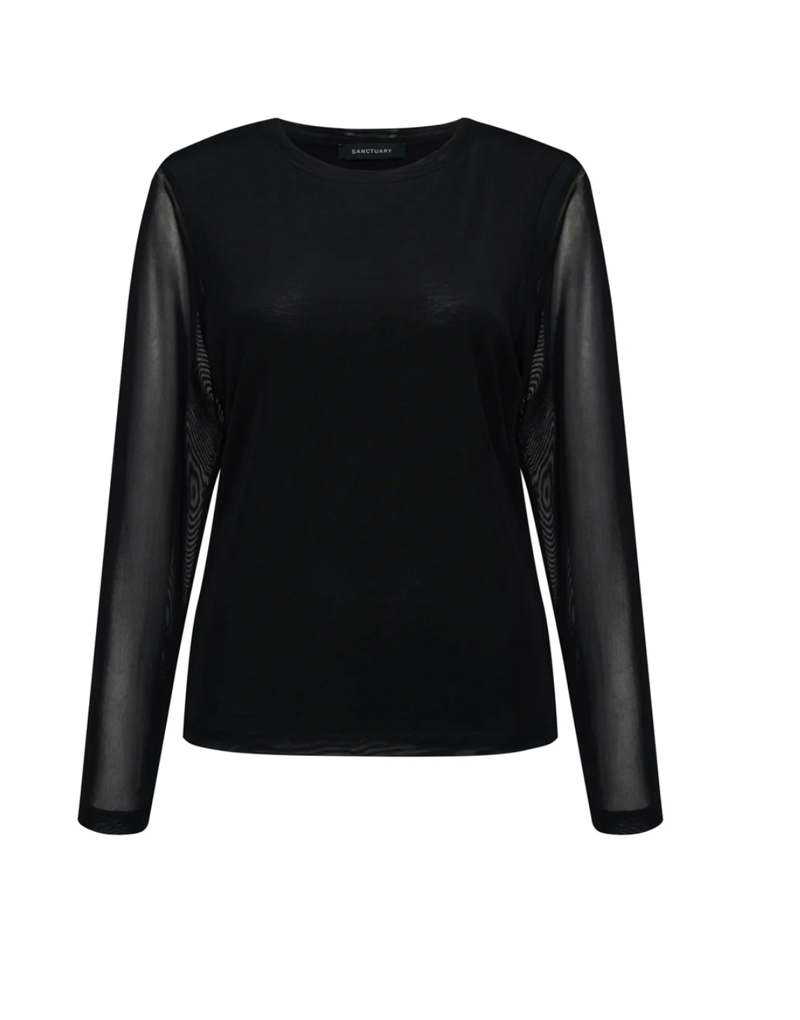Long Sleeve Perfect Mesh Tee in Black - Lukka Boutique