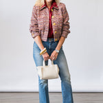 Jia Crop Jacket in Mauve Tweed - Lukka Boutique
