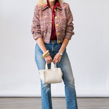Jia Crop Jacket in Mauve Tweed - Lukka Boutique