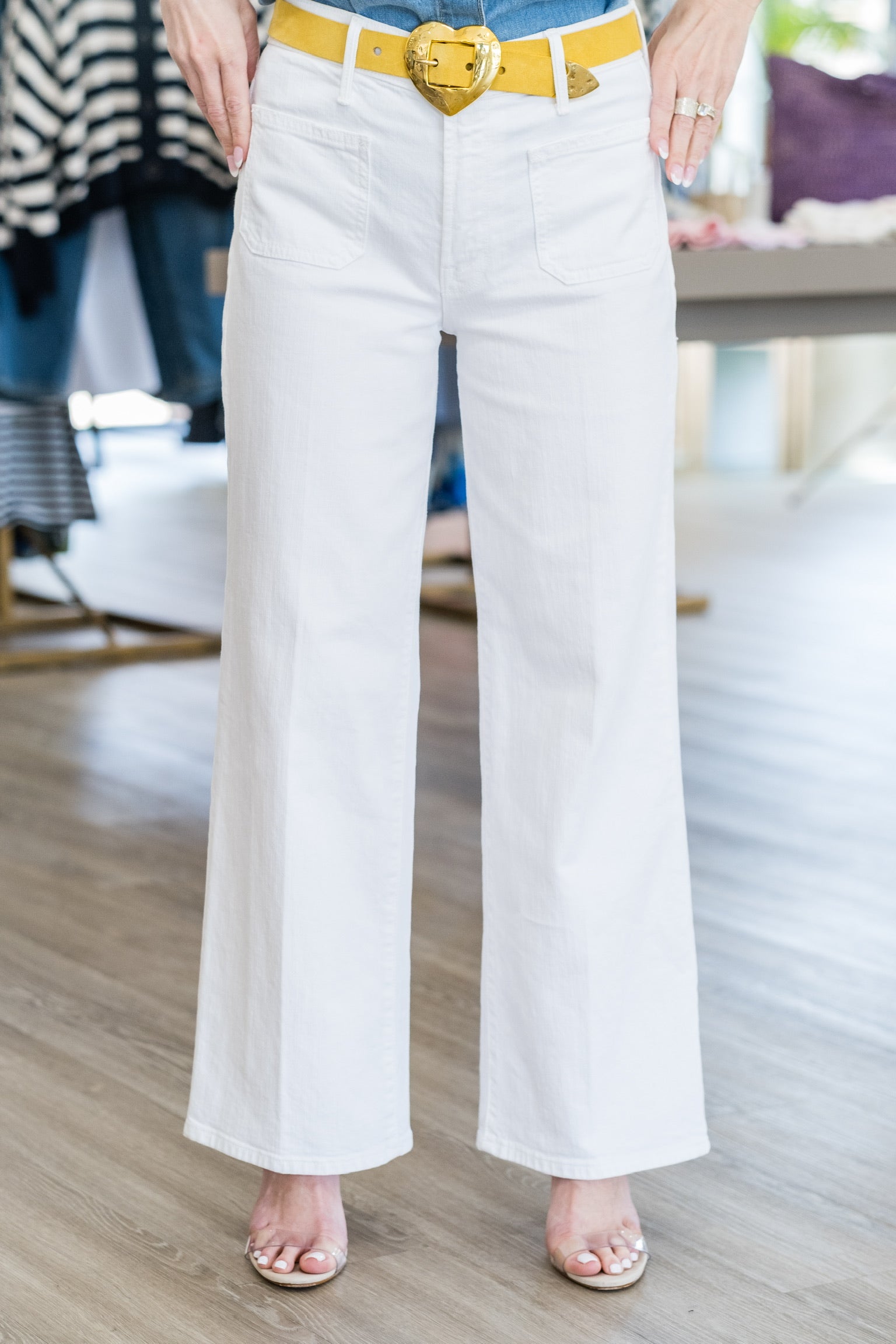 Patch Pocket Mid Rise Maven Ankle in Totally Innocent - Lukka Boutique