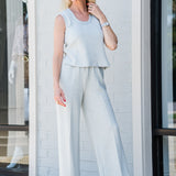 Cambrie Scoop Neck Tank in Mint Green Marl