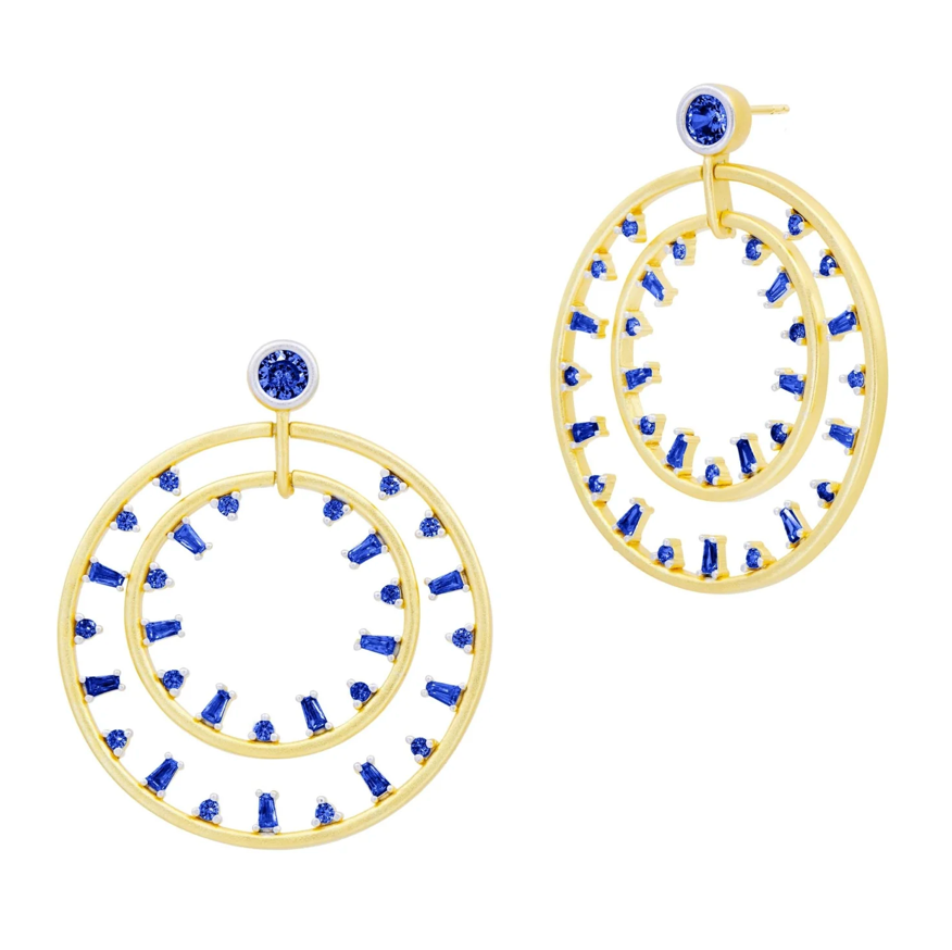 Midnight Mosaic Double Open Hoop Earrings - Lukka Boutique