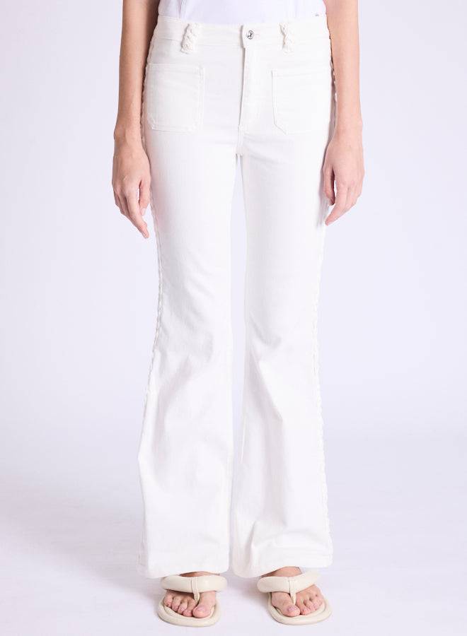 Odessa Flare Denim in White - Lukka Boutique
