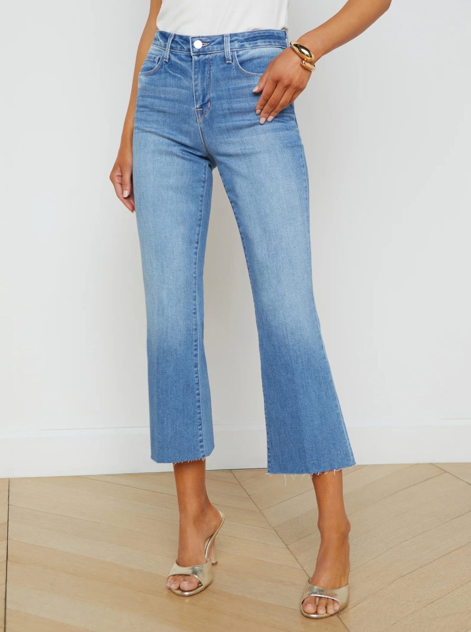 Kendra High Rise Crop Flare in Alamo - Lukka Boutique